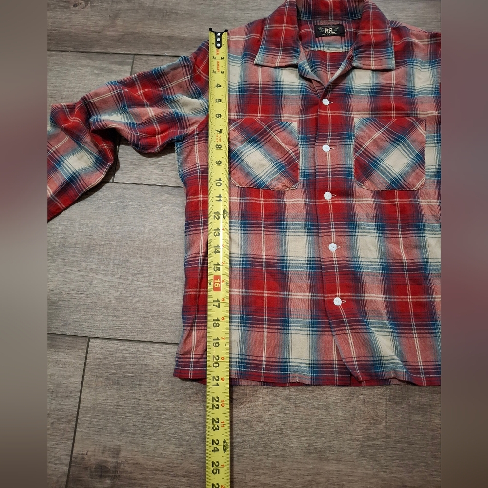 Ralph Lauren  RRL RUBY CHECK-PRINT SHIRT IN ROT - Picture 11 of 12